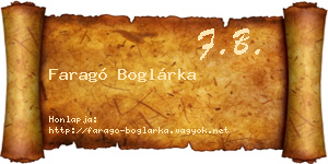 Faragó Boglárka névjegykártya